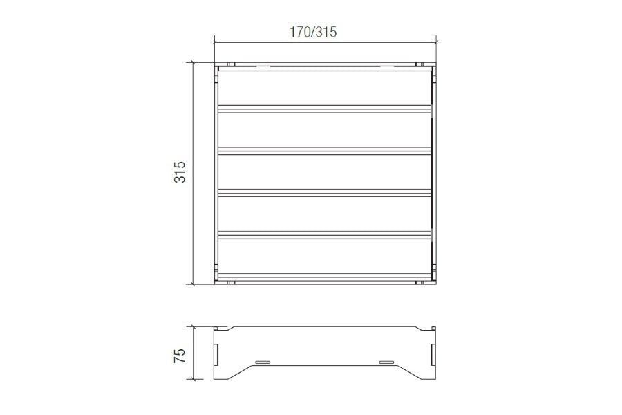 Stapelbares Vorlagetablar BTI 3/3