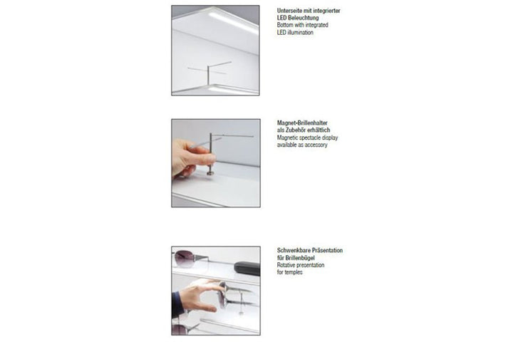 Einzelbrillenhalter für LINEAR LED Ablagen (oben)