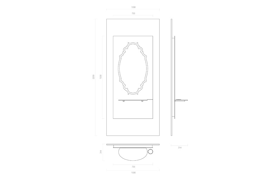 VERSAILLES Wall-mounted workstation | Exhibition piece